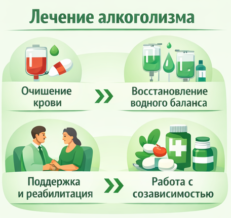 лечение алкоголизма в Снежинске этапы